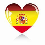 Vector heart with Spain flag texture isolated on a white.