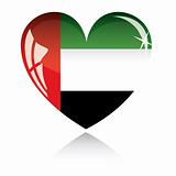Vector heart with United arab emirates flag texture.
