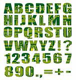Electronic alphabet with letters and digits from circuit board