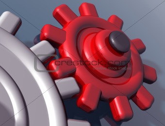Brightly colored interlocking gears