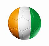 Soccer football ball with Ivory Coast flag