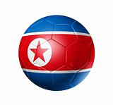 Soccer football ball with north Korea flag
