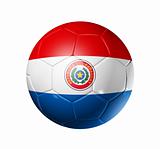Soccer football ball with Paraguay flag