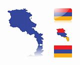 Armenian map and flags