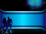 Beautiful couple silhouette with grunge background.