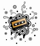 Abstract retro background with audio tape