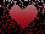 Digital Love Valentine's day heart with dots.