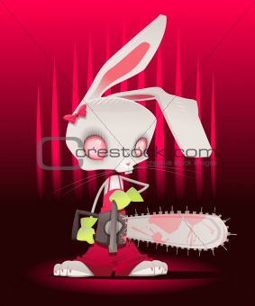 Horror bunny with background.
