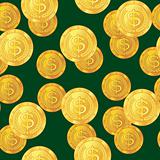 Abstract seamless pattern with dollar coins