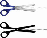 Highly detailed scissors with dots line. 