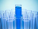 Test tube with blue liquid