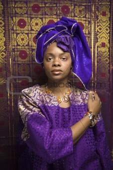 Young African American Woman in Traditional African Dress