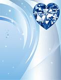 Blue Diamond Heart Background