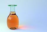 Glass bottle with auburn liquid