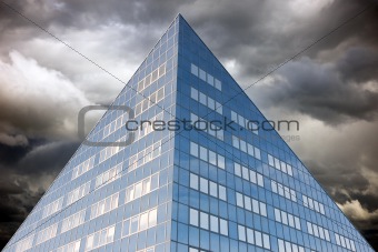 Blue office building