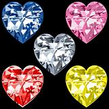 5 Diamond Hearts