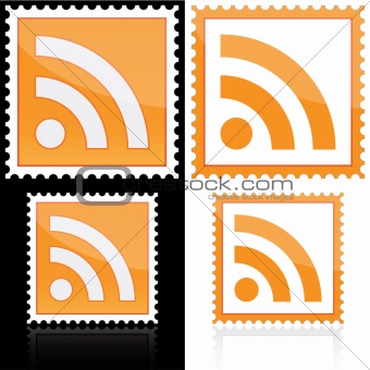 Stamp with RSS icon