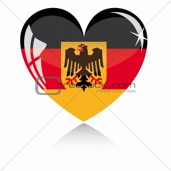 Vector heart with Germany flag texture isolated on a white background.