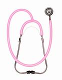 Pink Pediatric Stethoscope Isolated on a White Background.