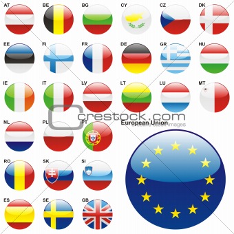 UE flags in web buttons shape