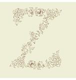 Floral font. Letter Z