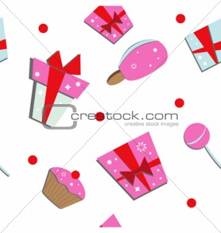 Seamless of gift boxes and sweets