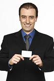 businessman show his personal card