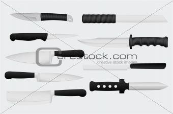 knives vector illustration, gray background removable