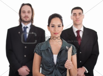 Three young business collegue walking for meeting