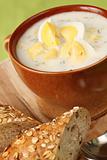 Dill soup with egg