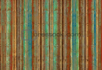 Blue green and red bamboo stripes