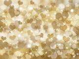 Glittery gold hearts background