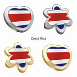 costa rica  flag in heart and flower shape