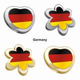 germany flag in heart and flower shape
