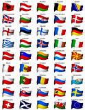wavy european flags set