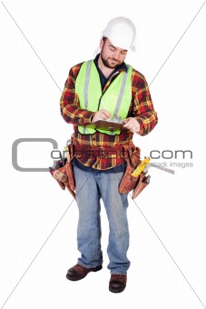Construction Worker With Clipboard