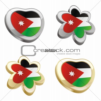 jordan flag in heart and flower shape