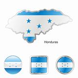 honduras in map and web buttons shapes