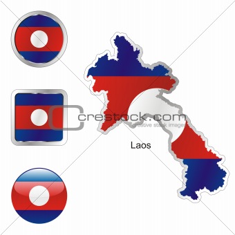 laos in map and web buttons shapes