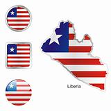 liberia in map and web buttons shapes