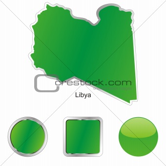 libya in map and web buttons shapes
