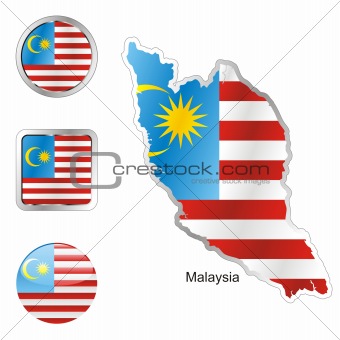 malaysia in map and web buttons shapes