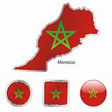 morocco in map and web buttons shapes