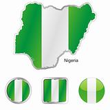 nigeria in map and web buttons shapes