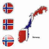 norway in map and web buttons shapes