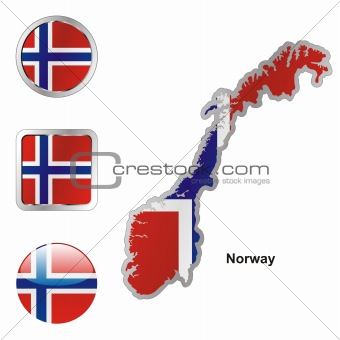 norway in map and web buttons shapes