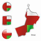 oman in map and web buttons shapes