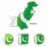 pakistan in map and web buttons shapes