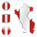 peru in map and web buttons shapes