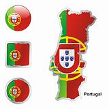 portugal in map and web buttons shapes